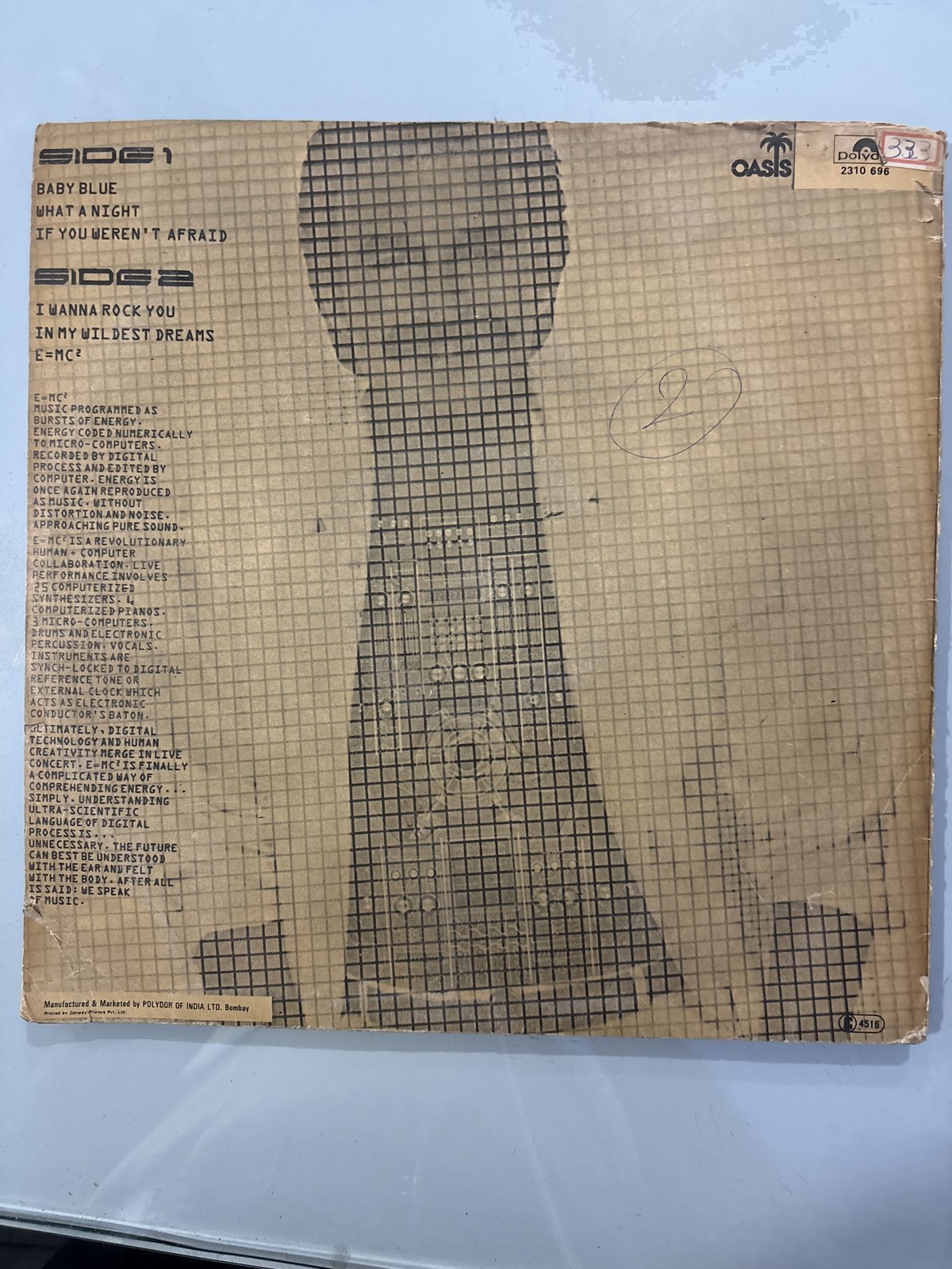 The back of the sleeve