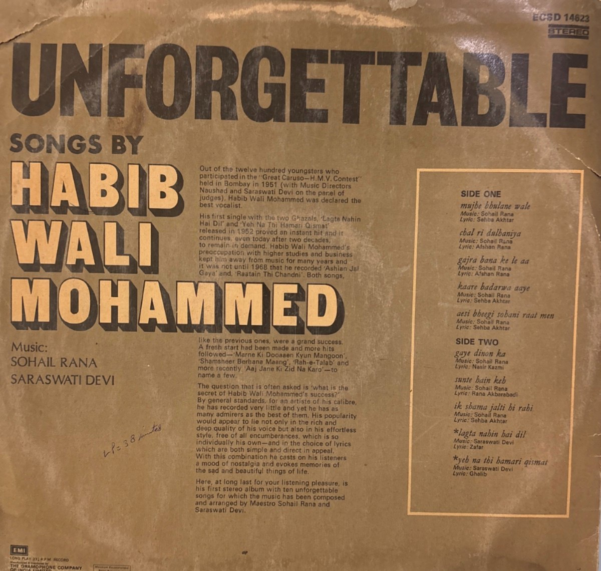 The back of the sleeve