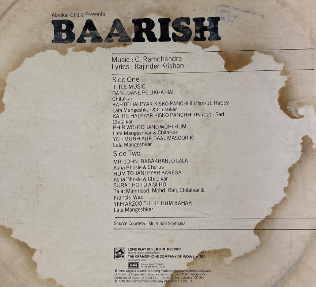 The back of the sleeve