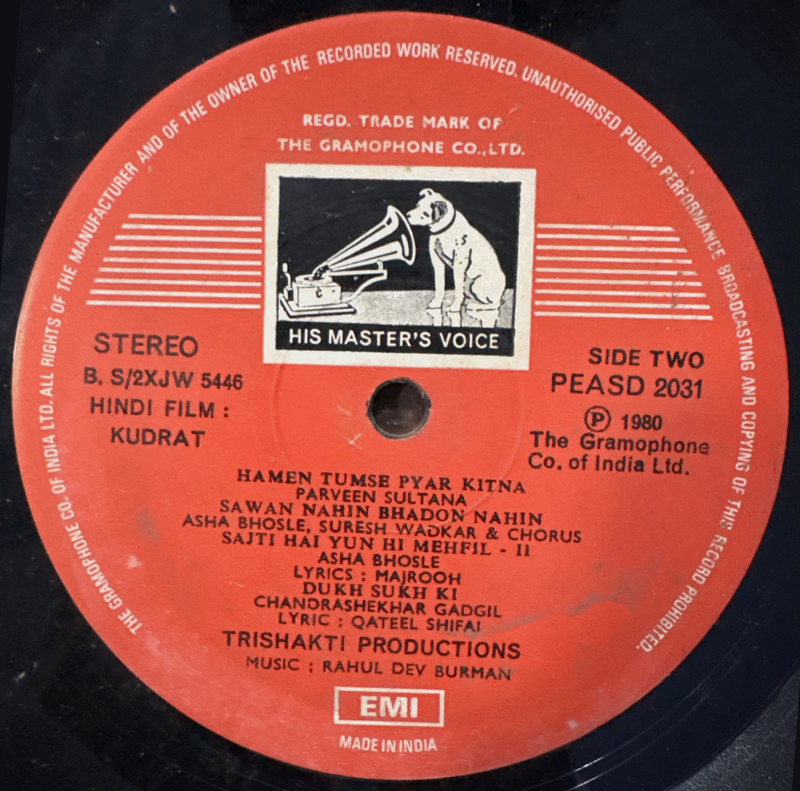 The centre label