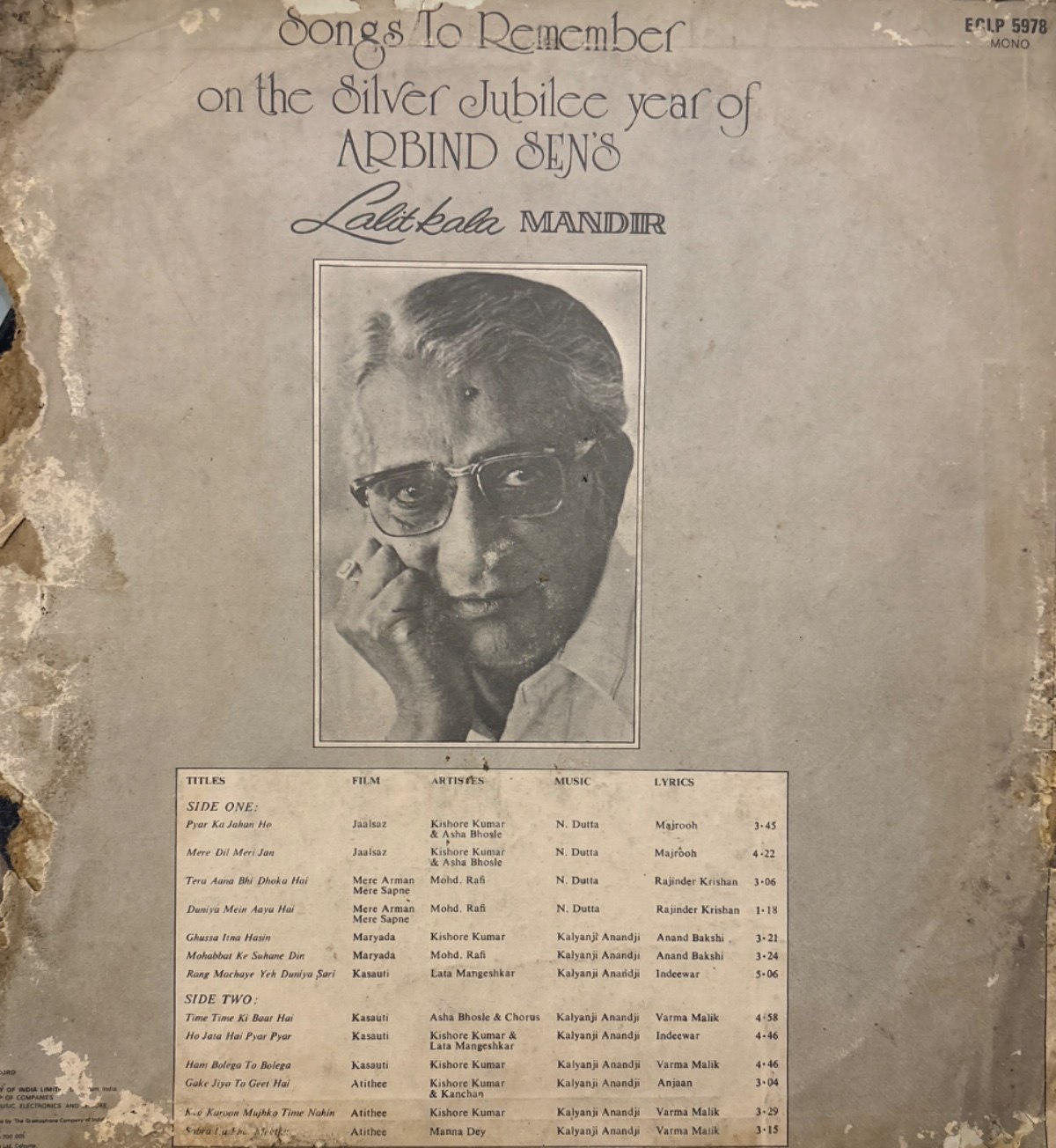 The back of the sleeve