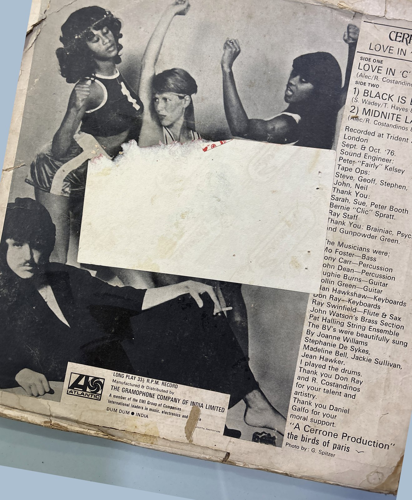 The back of the sleeve