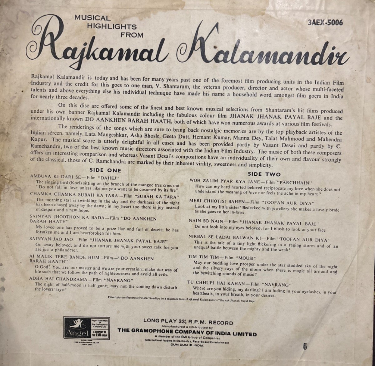 The back of the sleeve